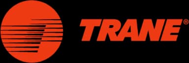 Trane logo with abstract orange circle and brand name